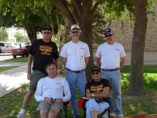 Rodney Kooiman, Michael Frazier, Scott ?, Will Kooiman and Sylvia Bartley at the Car Show